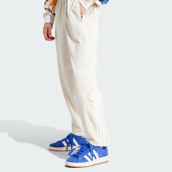 NEW MENS ADIDAS ORIGINALS ADIBREAK BUTTON TRACK PANTS ~SIZE LARGE IM8217 WHITE - Picture 1 of 6